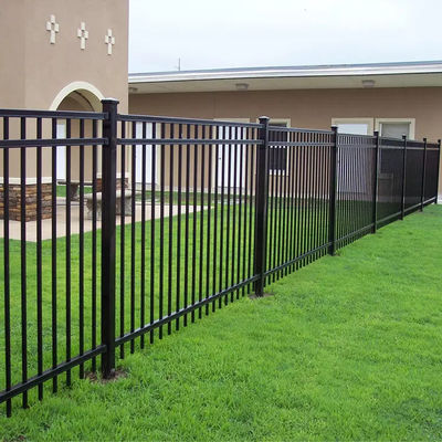 Kim loại thép galvanized picket đúc sắt hàng rào ống