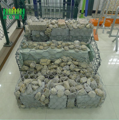 Hộp Gabion mạ kẽm được xử lý nhiệt bằng sắt / Lưới dây Gabion hình lục giác