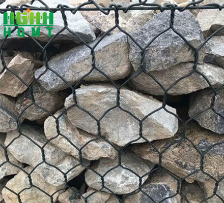 80x100mm lỗ Hexagonal Gabion Hot Dip mạ mạ PVC phủ