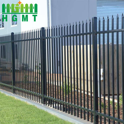 Tubular thép vườn hàng rào hiện đại kẽm thép kim loại hàng rào màu đen mạ 6x8 an ninh đúc sắt phẳng trên cùng thép hàng rào bảng