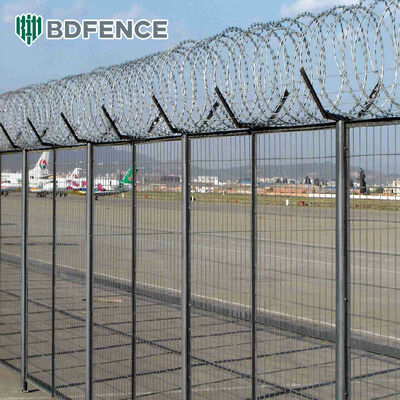 Anti-Climb No Climb High Security Prison Airport Fence Carbon Steel Durable Easily Assembled