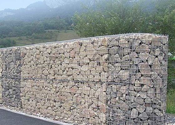 H6m Pvc phủ Gabion Wire Mesh Gabion Stone Wall Fence